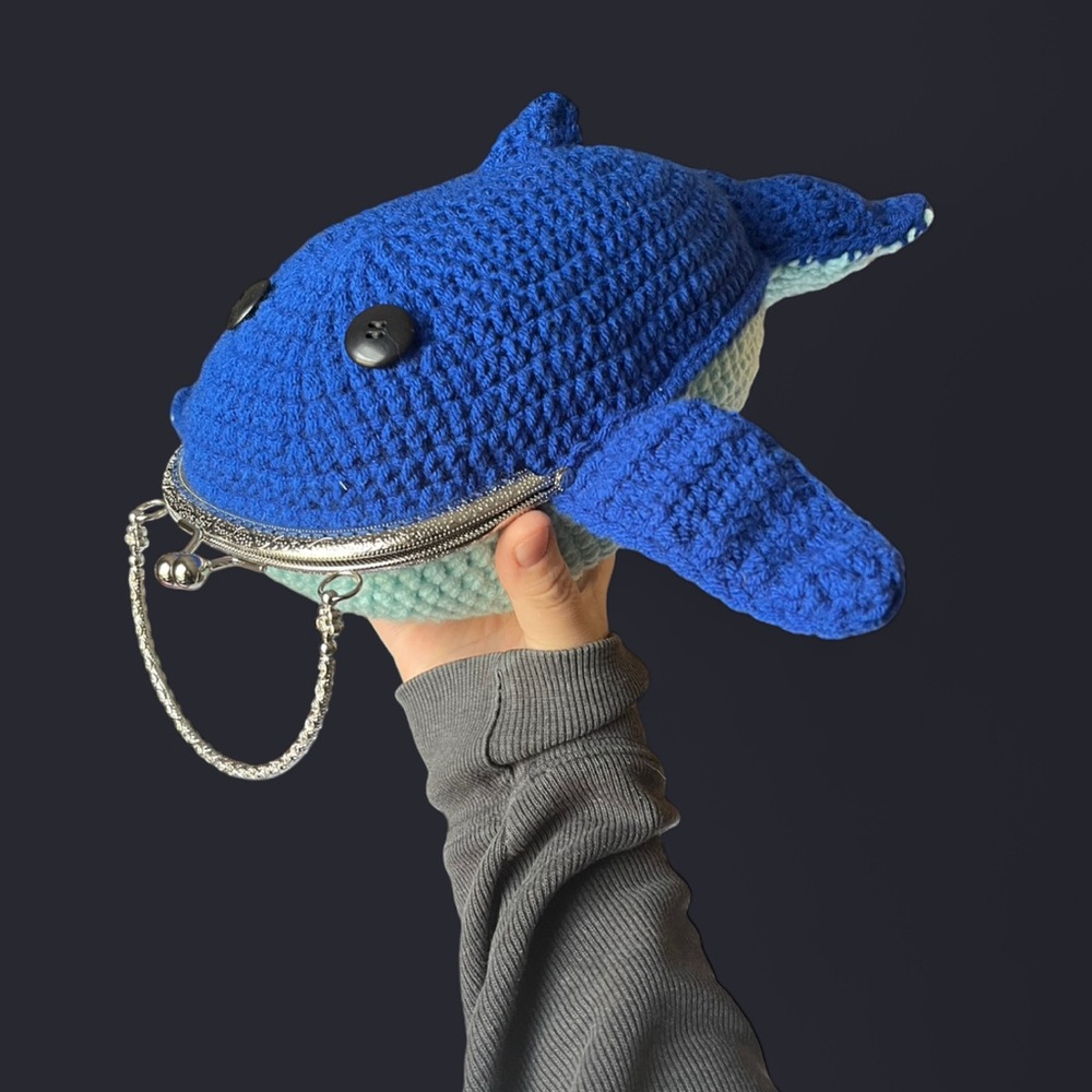 Handmade Crochet Whale Purse